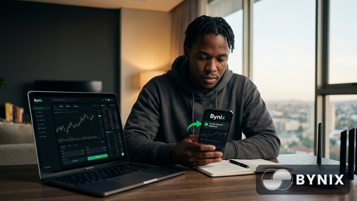USDT deposito en netwerkkeuse op Bynix vir Suid-Afrika