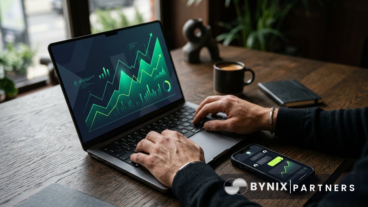 Bynix affiliate dashboard showing links, sub-IDs, statistics and commission tracking