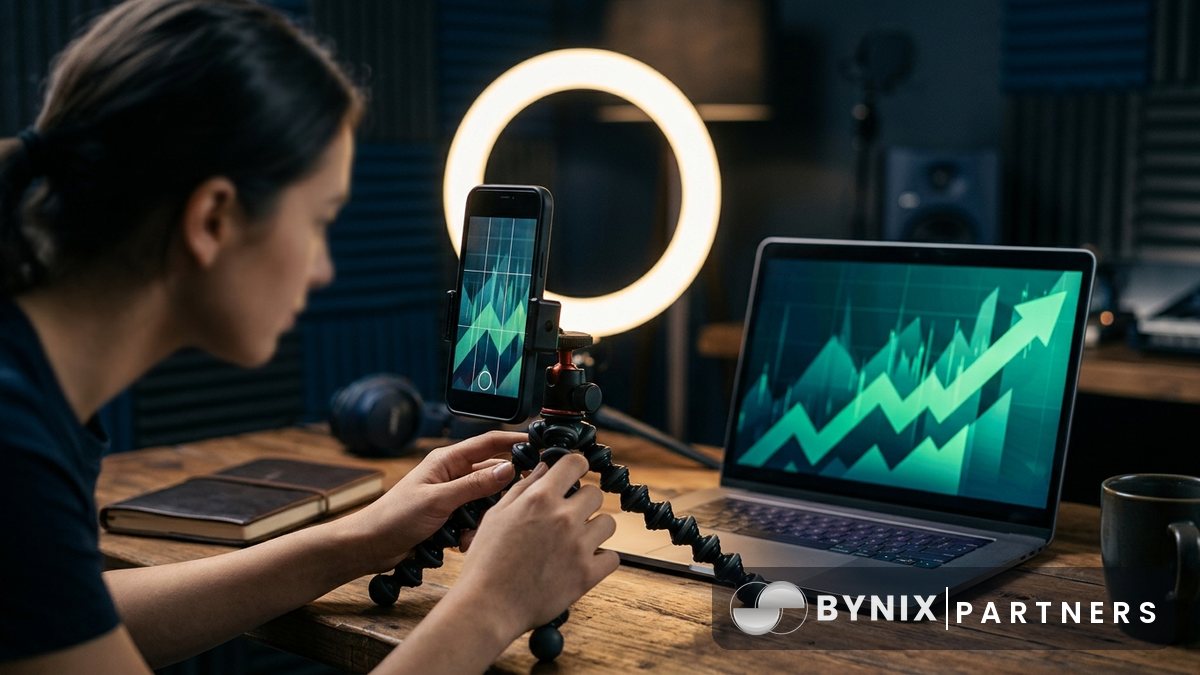 Creator recording a clear Bynix platform walkthrough for a YouTube review